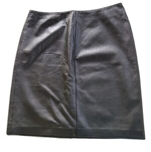 Leather brown skirt Grace Dane Lewis knee length size 14